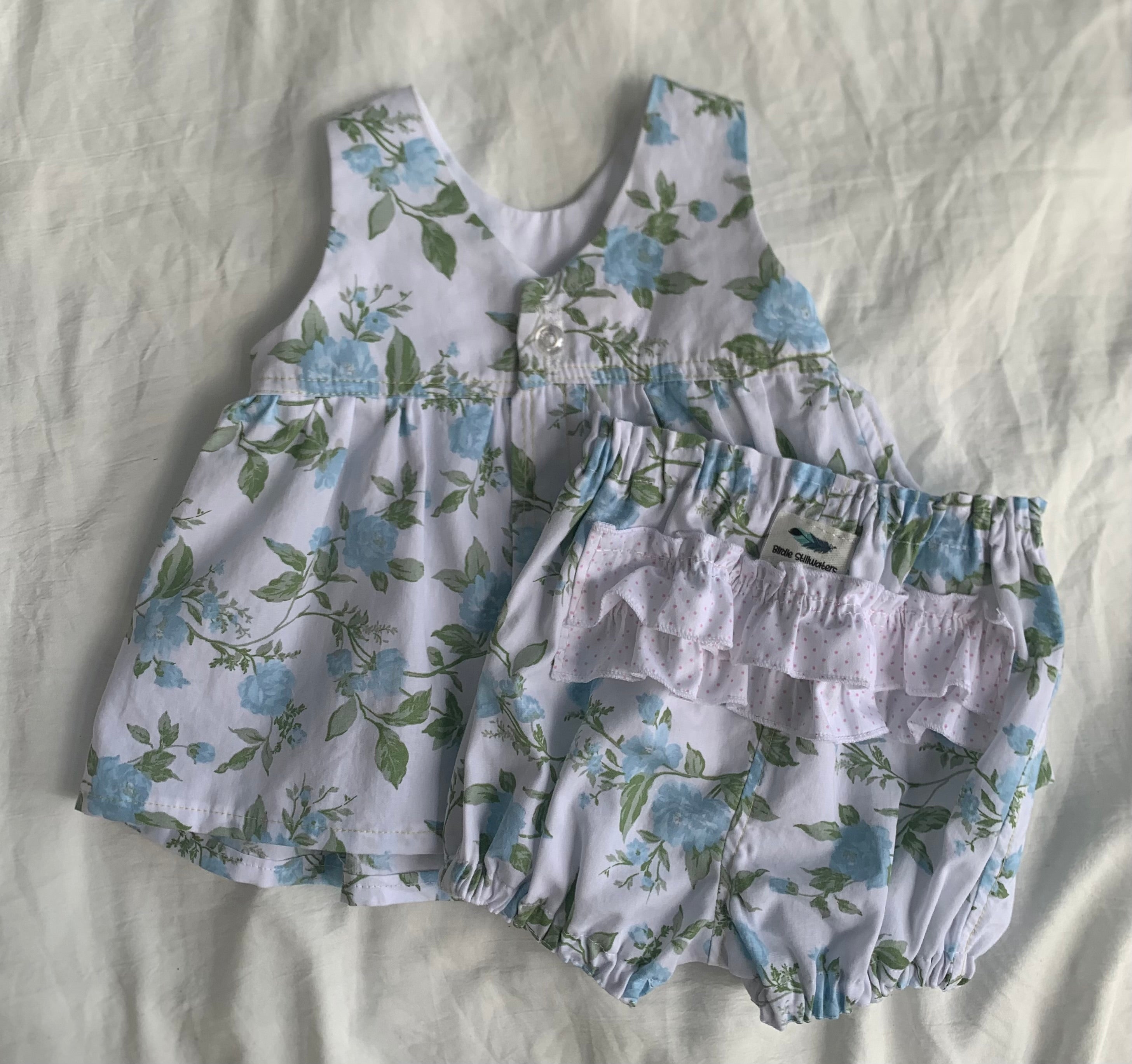 Little Bluebird Dress and Bloomer Set | 0–3 Months