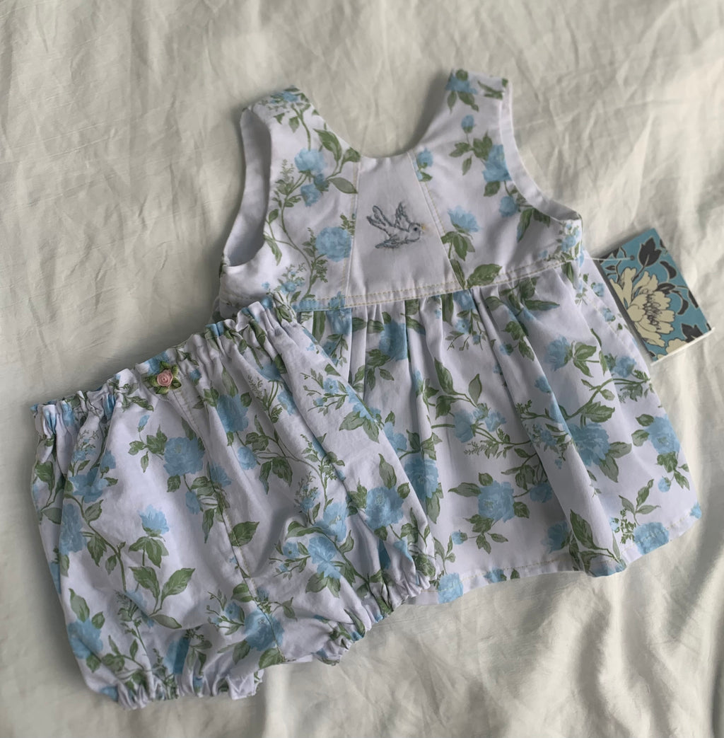 Little Bluebird Dress and Bloomer Set | 0–3 Months