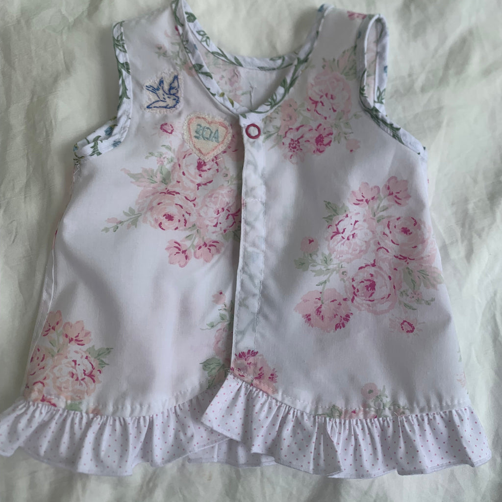 Bluebird Bloom Pinafore & Long Bloomers Set | 9–12 Months